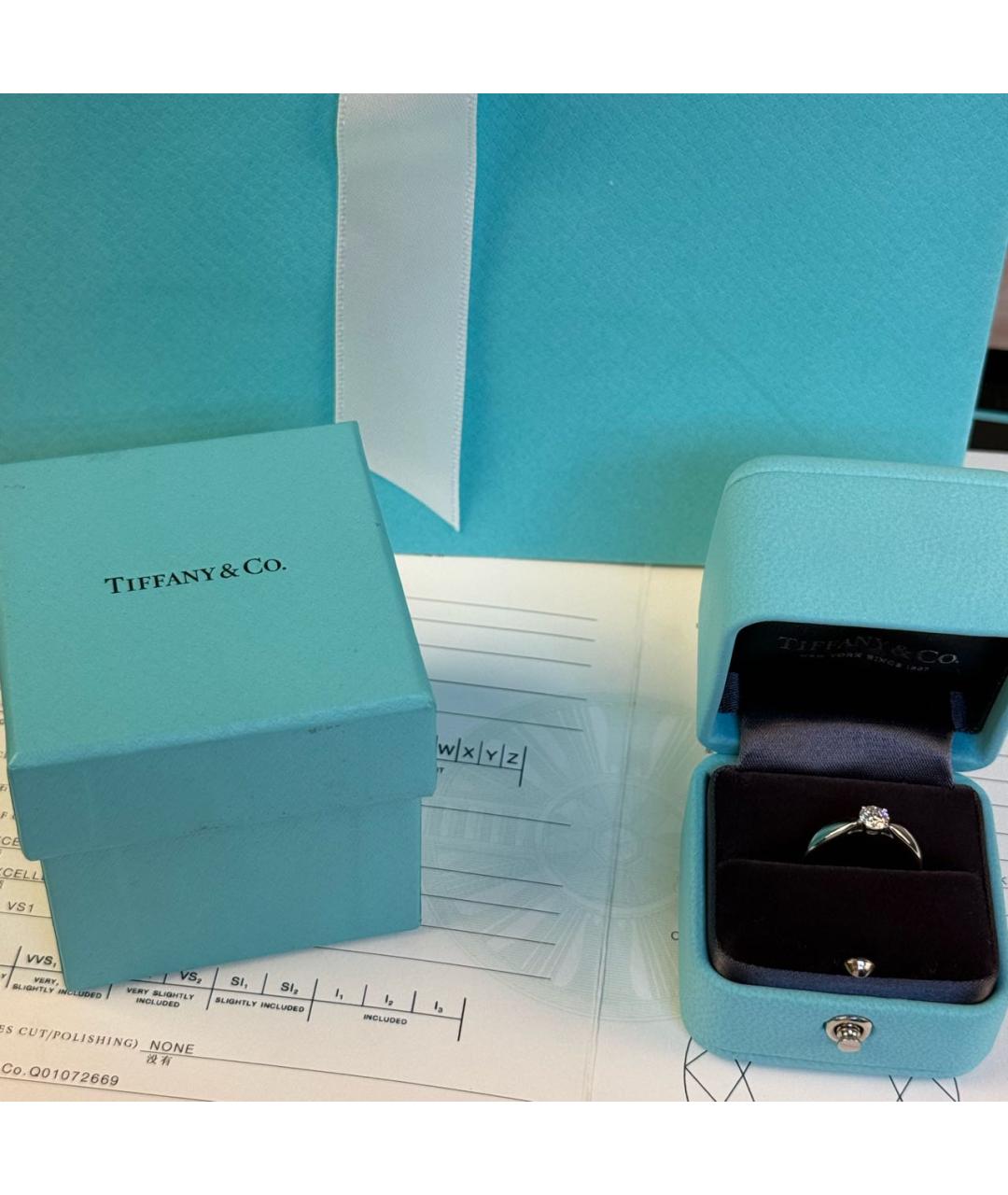 TIFFANY&CO Серебряное платиновое кольцо, фото 3