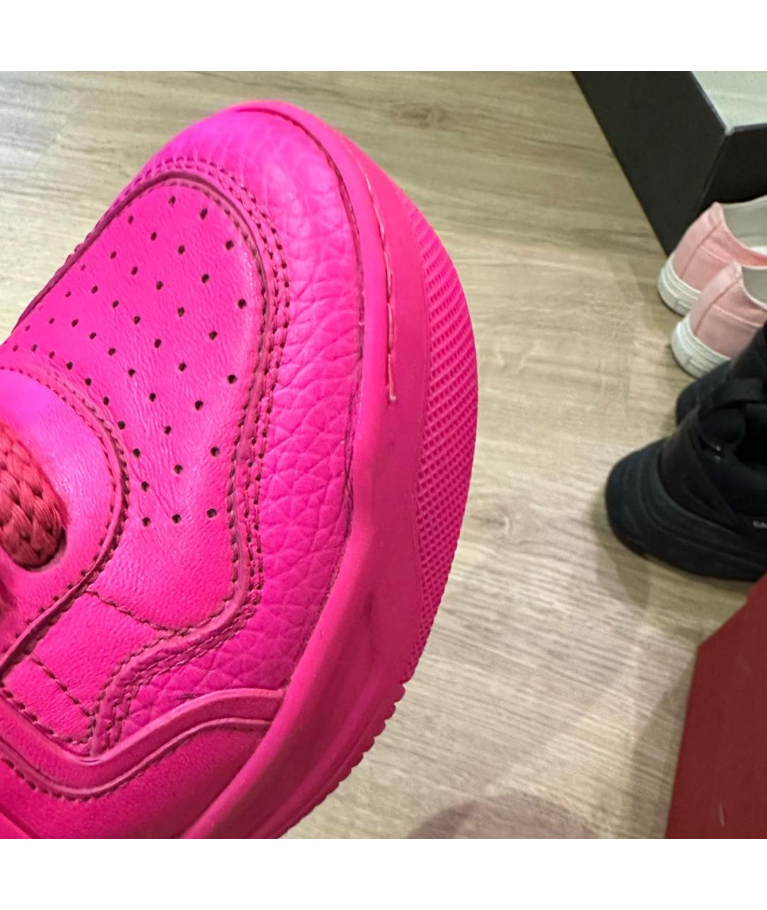 VALENTINO Фуксия кожаные кроссовки, фото 8