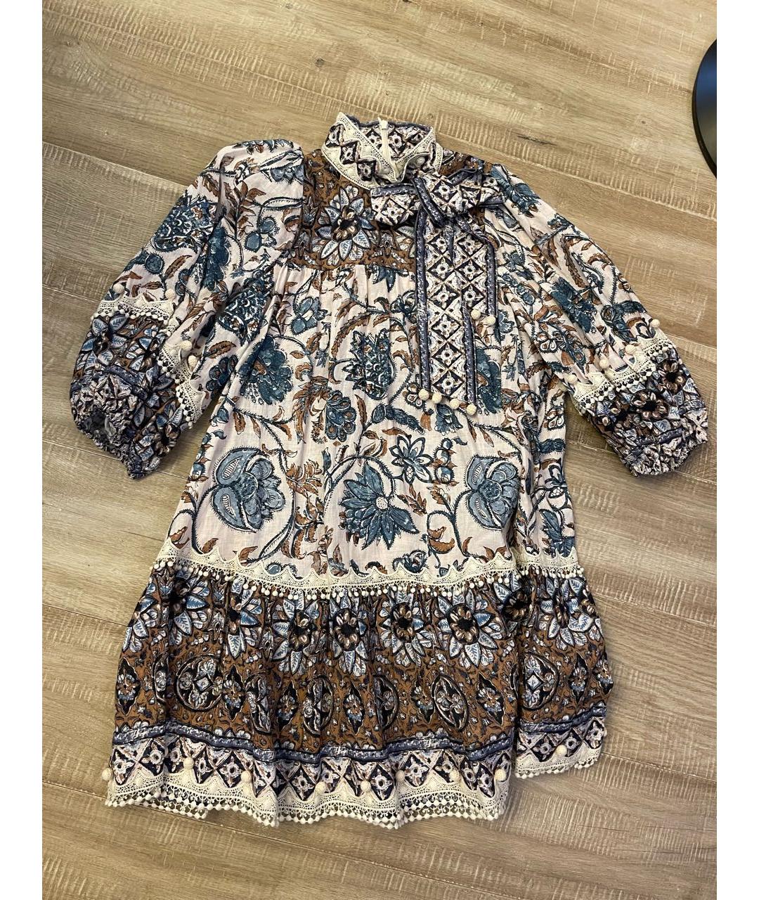 ZIMMERMANN Мульти льняное повседневное платье, фото 7