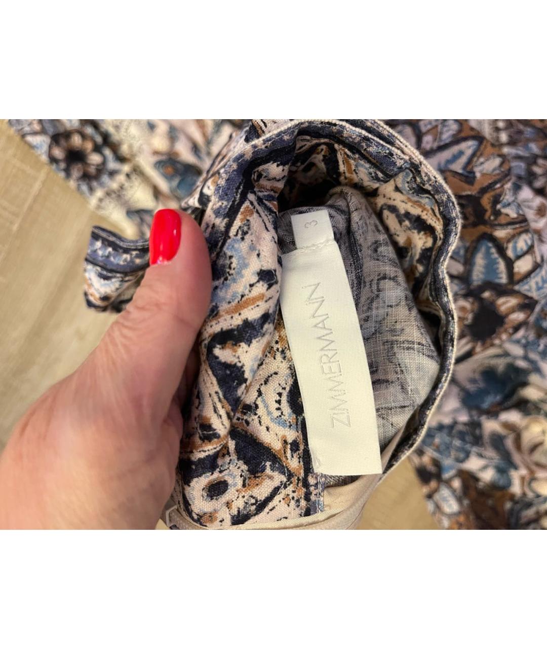 ZIMMERMANN Мульти льняное повседневное платье, фото 6