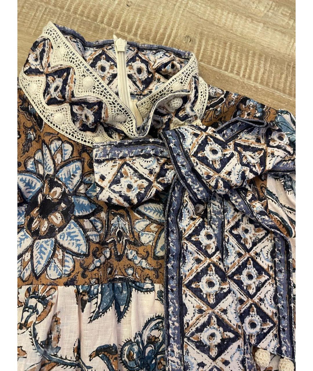 ZIMMERMANN Мульти льняное повседневное платье, фото 3