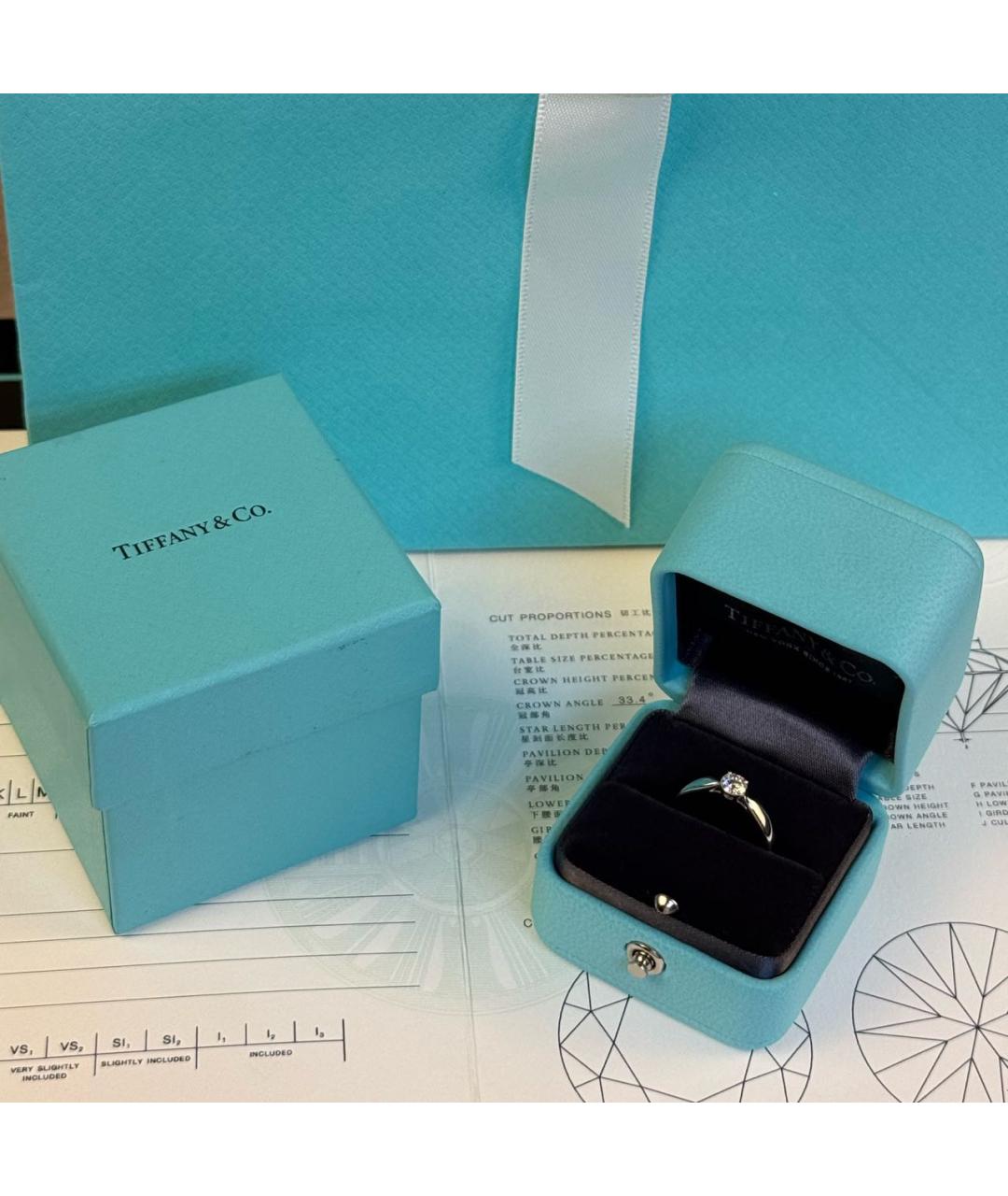 TIFFANY&CO Серебряное платиновое кольцо, фото 2