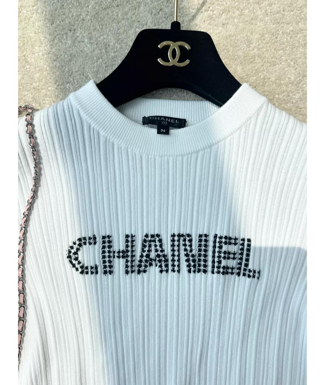 CHANEL Белая хлопковая футболка, фото 2