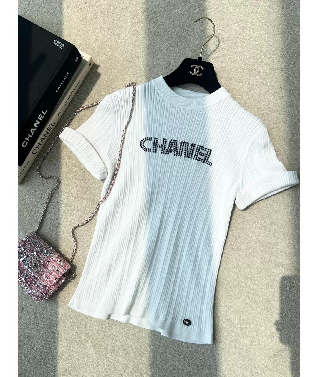 CHANEL Белая хлопковая футболка, фото 7