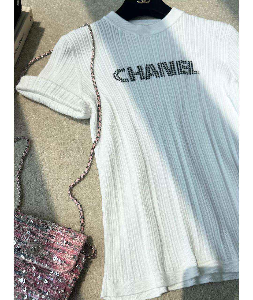 CHANEL Белая хлопковая футболка, фото 3