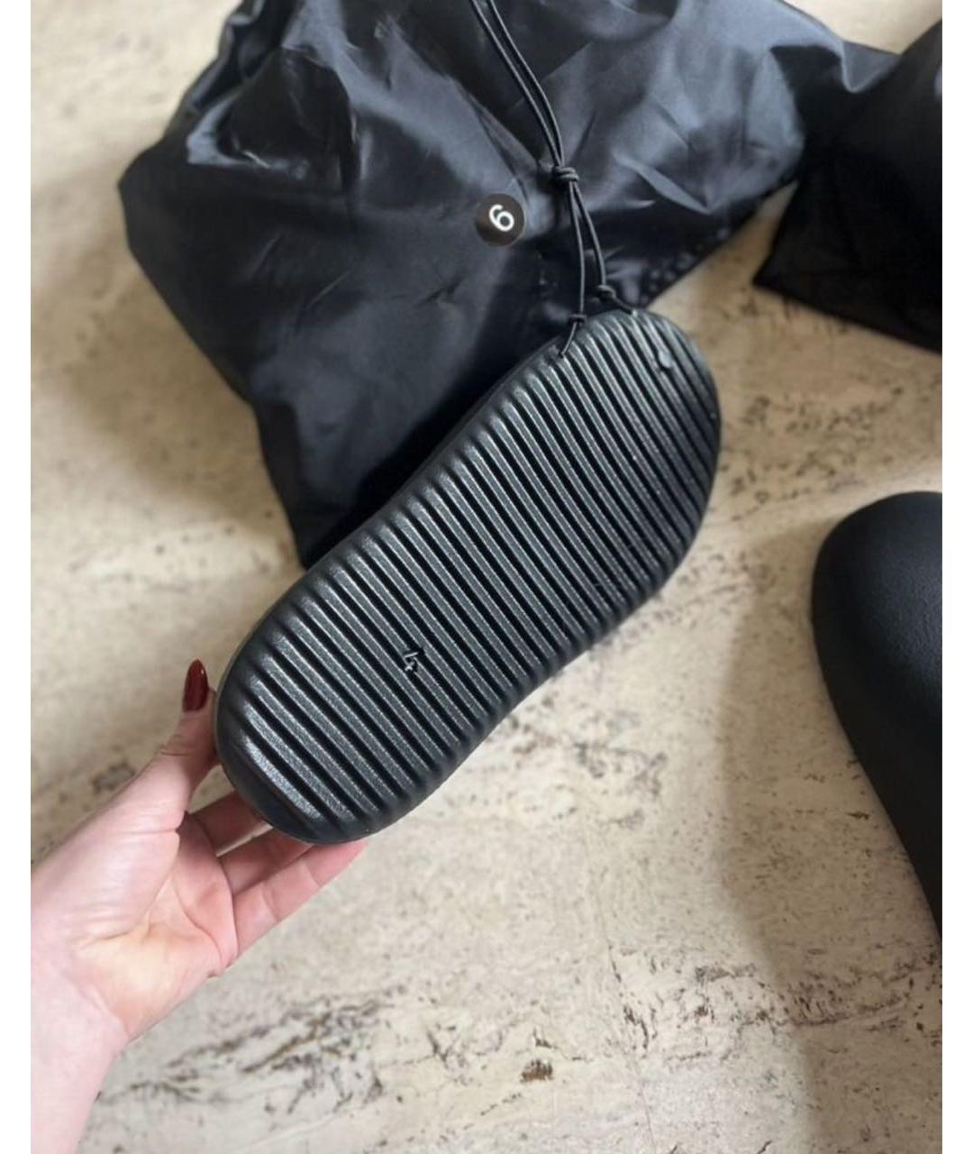 YEEZY Черные неопреновые шлепанцы, фото 4