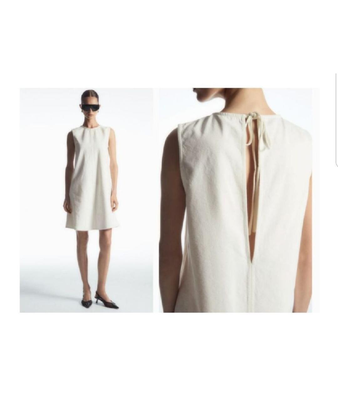 COS Белое хлопковое повседневное платье, фото 7