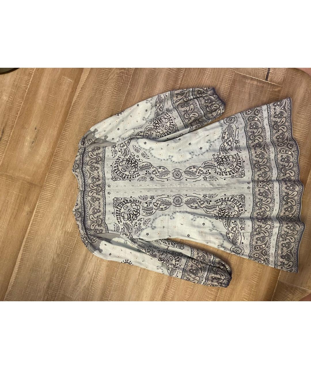 ZIMMERMANN Голубое льняное повседневное платье, фото 2