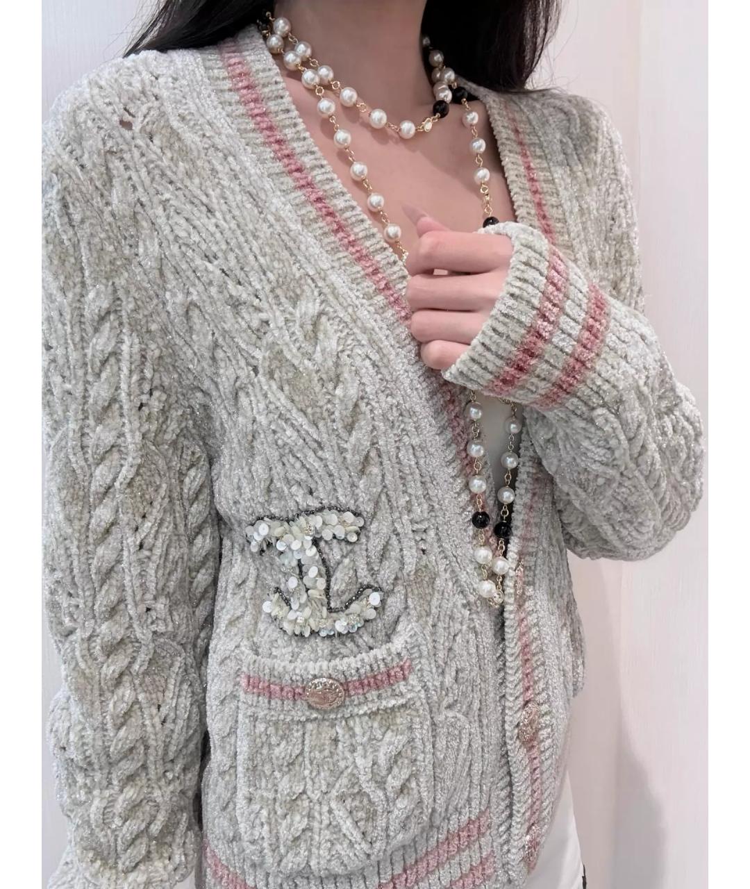 CHANEL Бежевый вискозный кардиган, фото 8