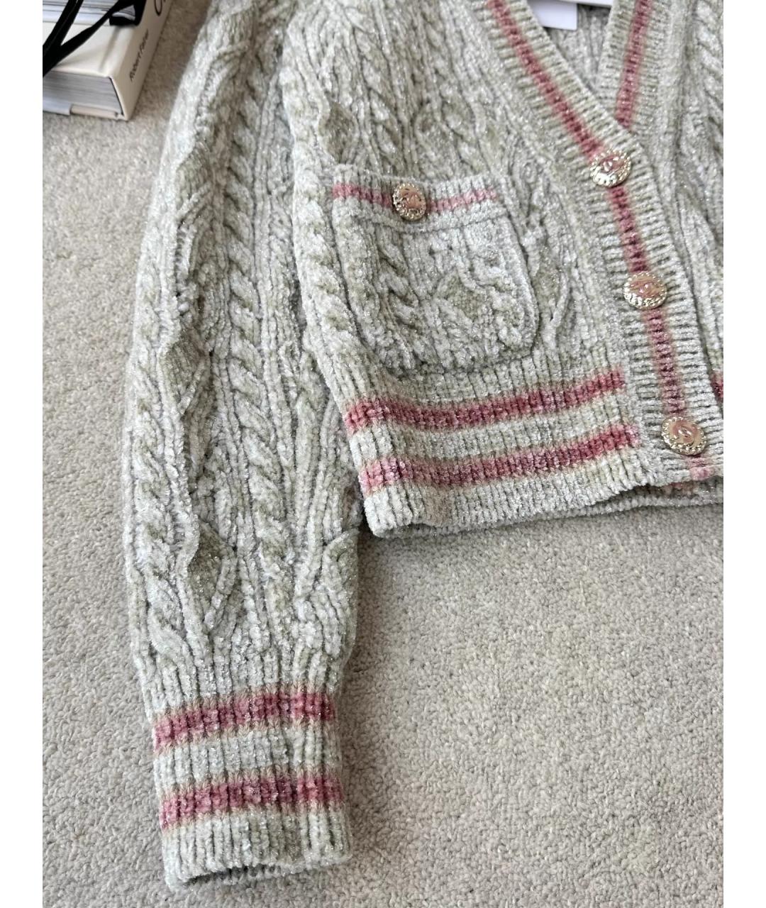 CHANEL Бежевый вискозный кардиган, фото 5