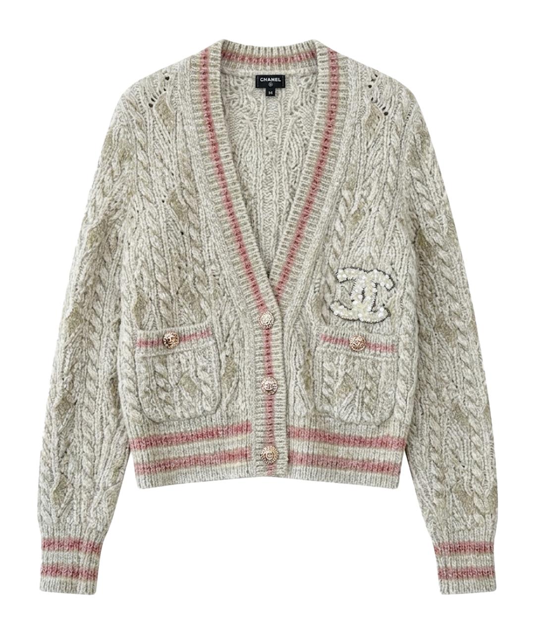 CHANEL Бежевый вискозный кардиган, фото 1