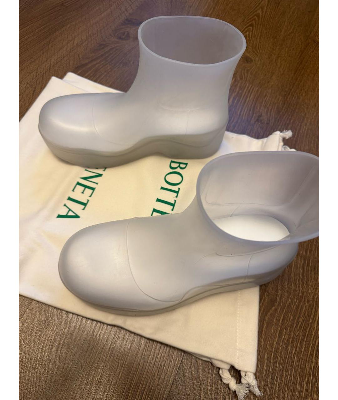 BOTTEGA VENETA Белые резиновые сапоги, фото 2