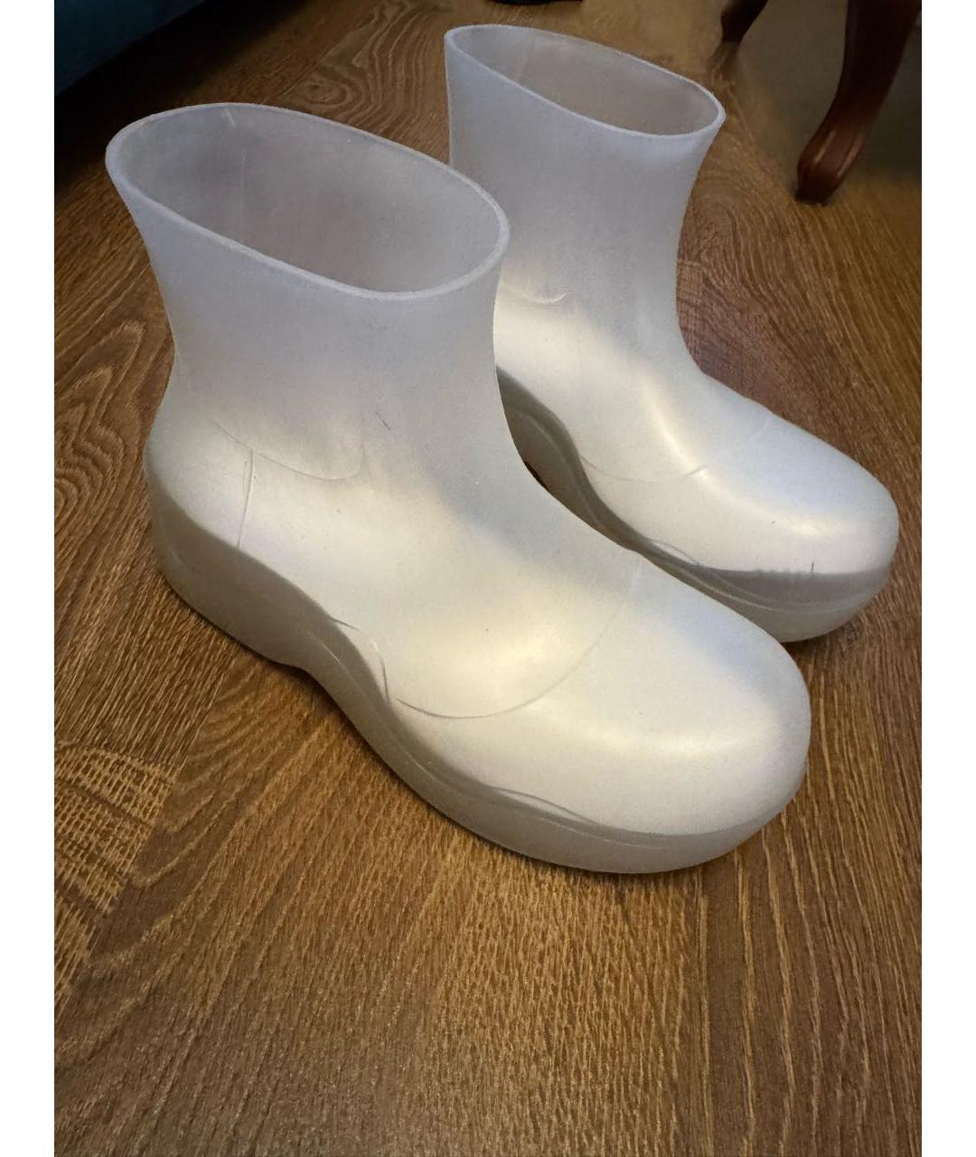 BOTTEGA VENETA Белые резиновые сапоги, фото 4