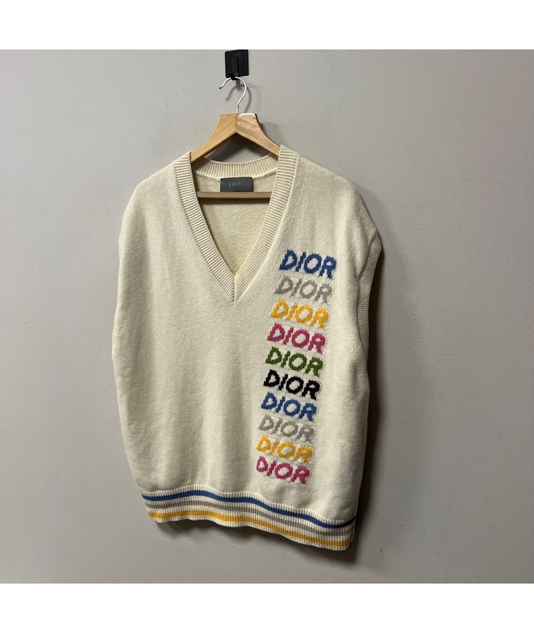CHRISTIAN DIOR Бежевый кашемировый джемпер / свитер, фото 2