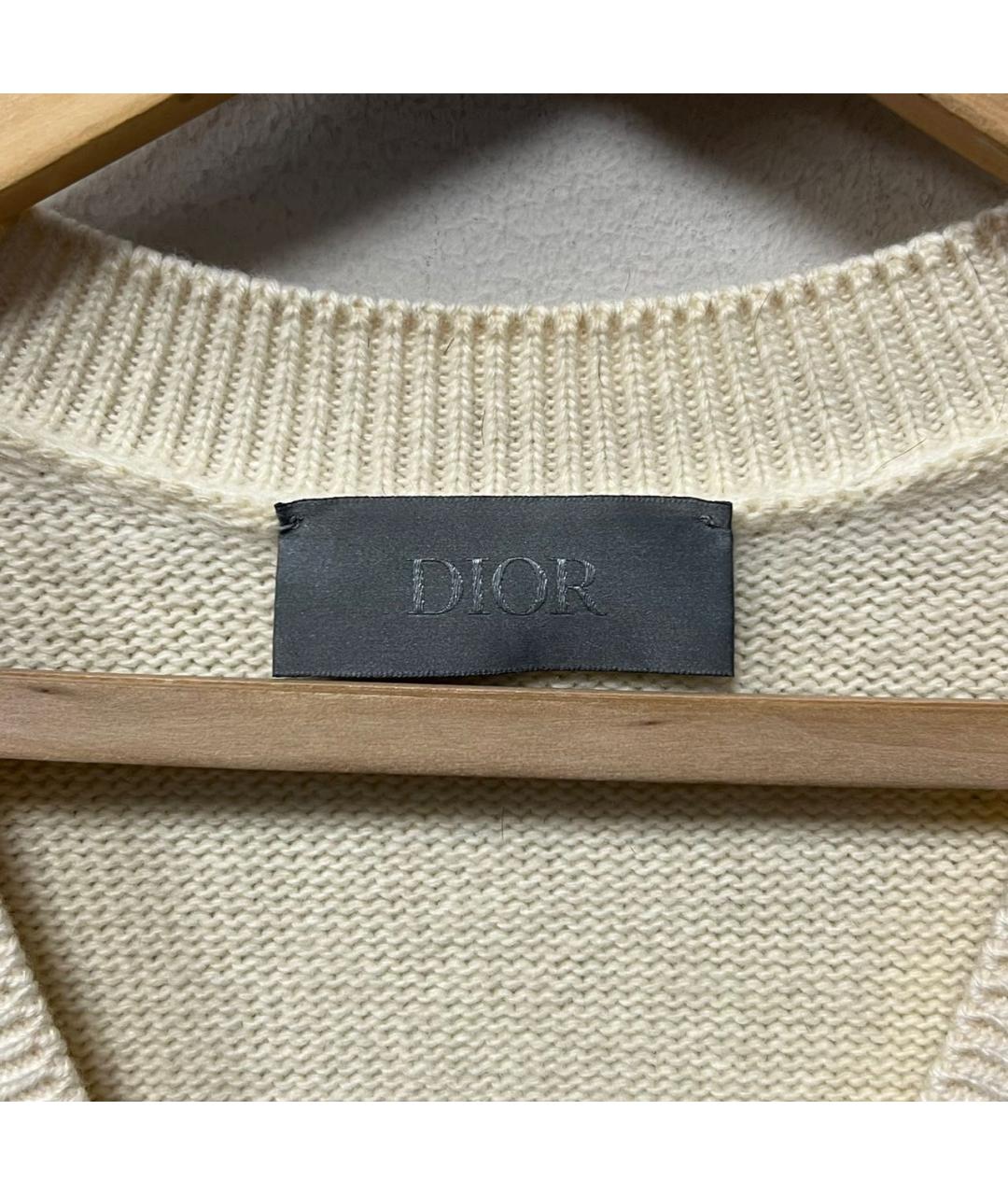 CHRISTIAN DIOR Бежевый кашемировый джемпер / свитер, фото 4