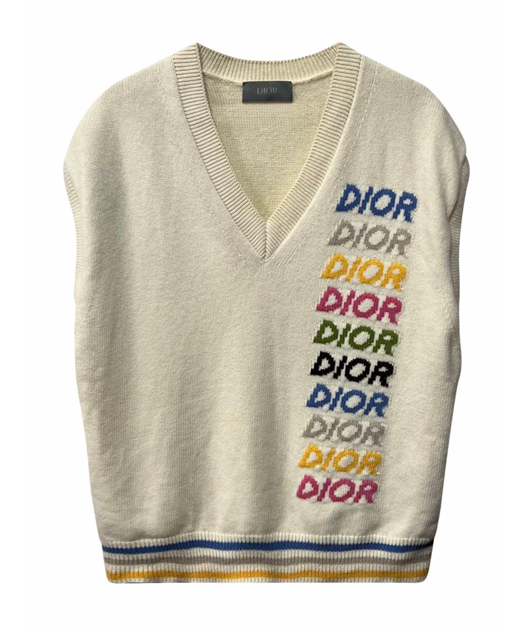 CHRISTIAN DIOR Бежевый кашемировый джемпер / свитер, фото 1