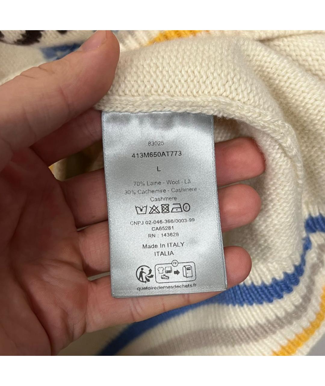 CHRISTIAN DIOR Бежевый кашемировый джемпер / свитер, фото 5