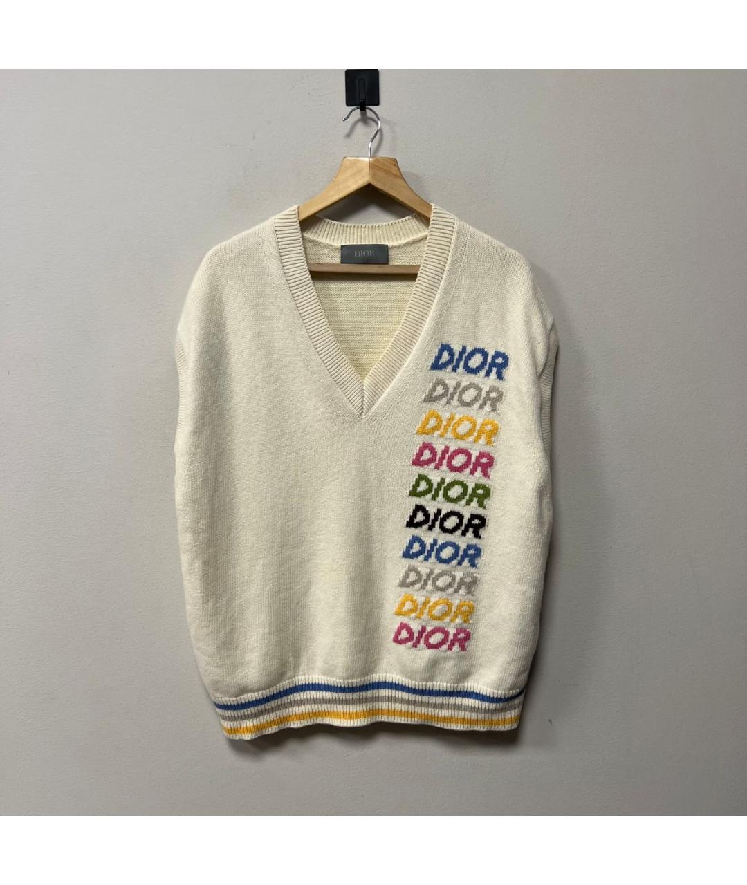 CHRISTIAN DIOR Бежевый кашемировый джемпер / свитер, фото 6