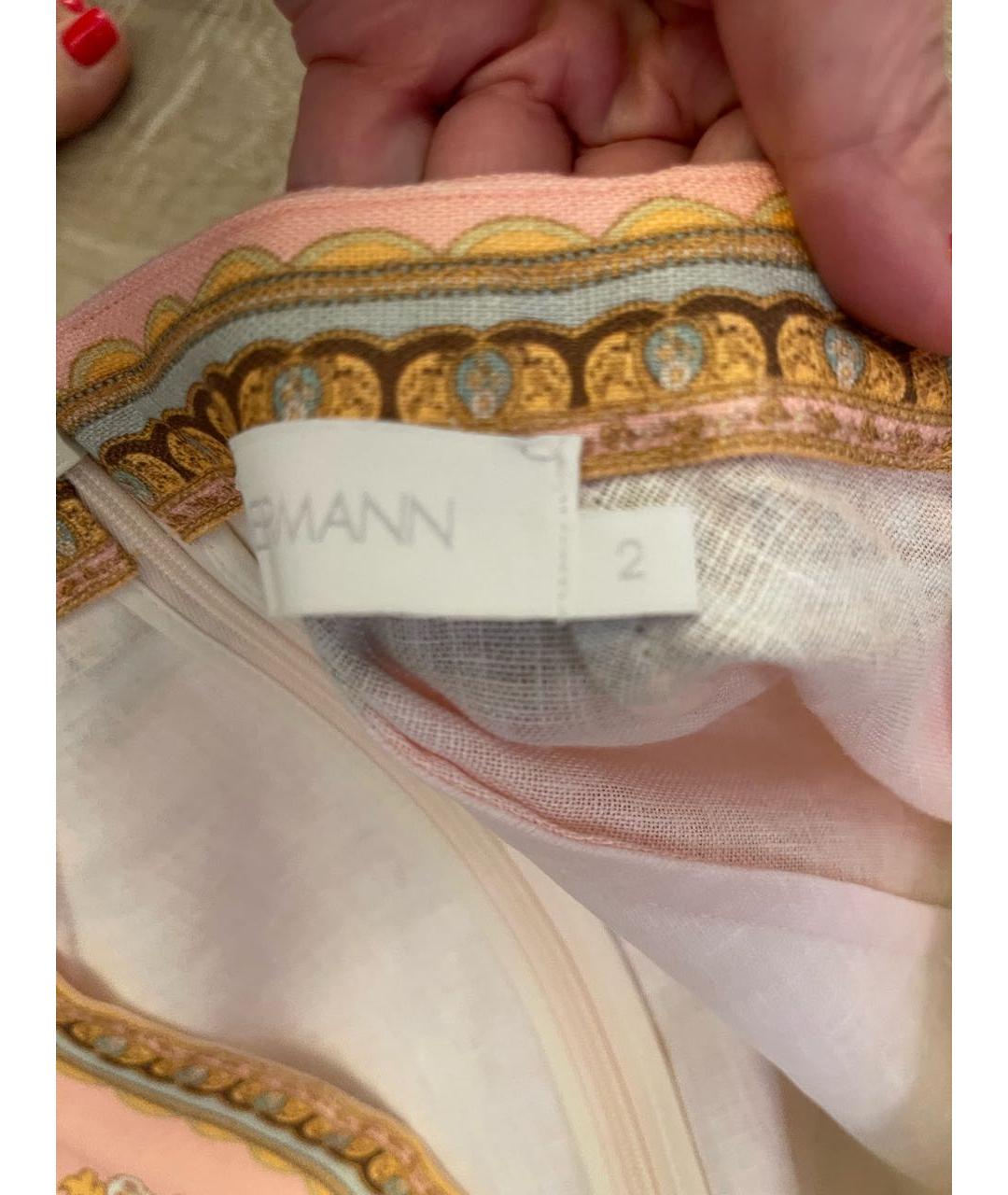 ZIMMERMANN Мульти льняное повседневное платье, фото 3