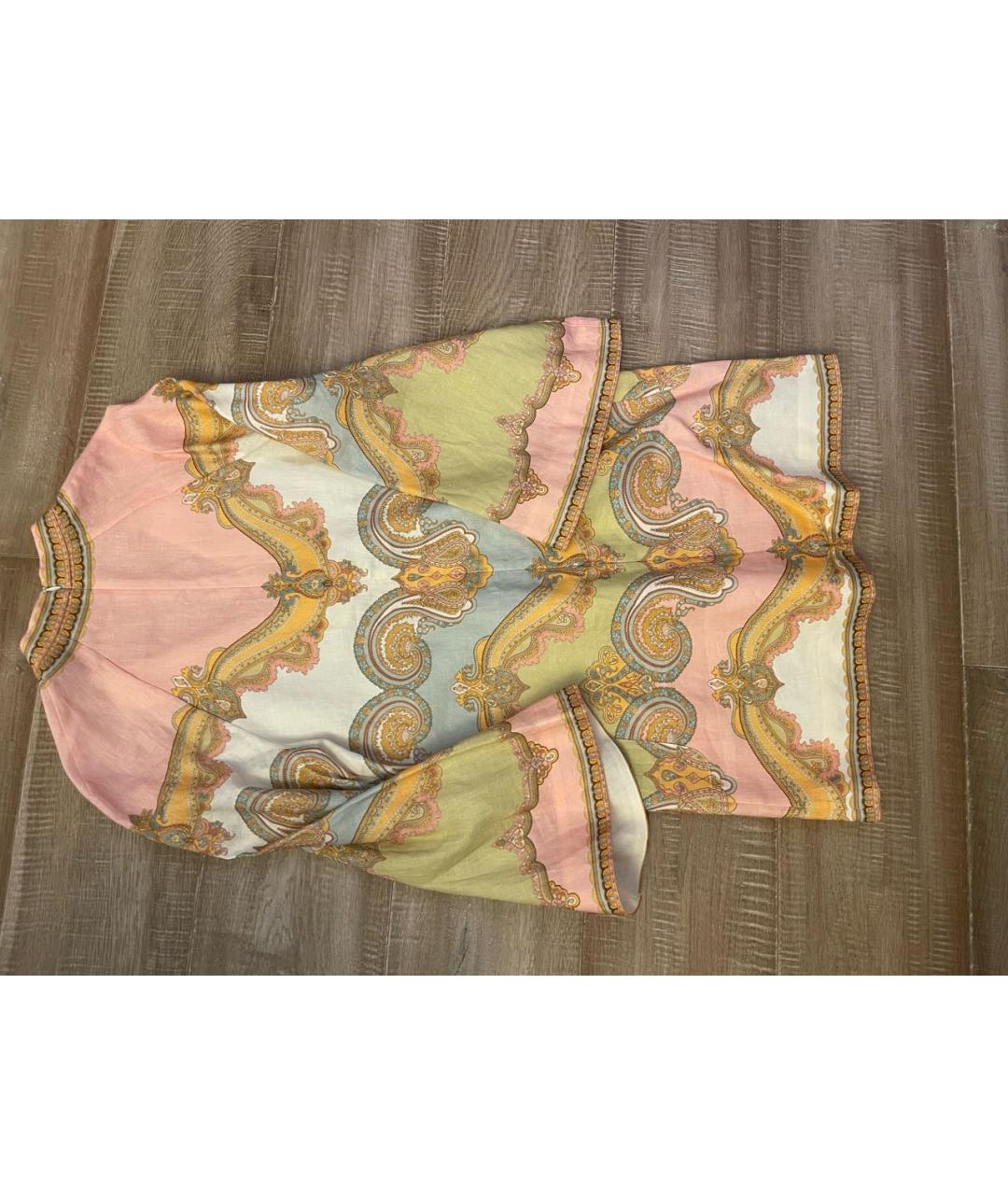 ZIMMERMANN Мульти льняное повседневное платье, фото 2