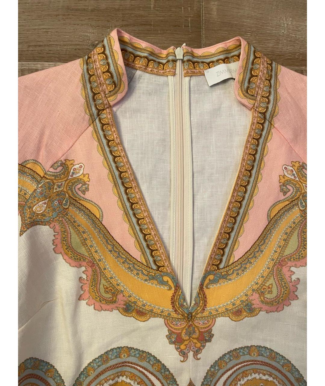 ZIMMERMANN Мульти льняное повседневное платье, фото 5