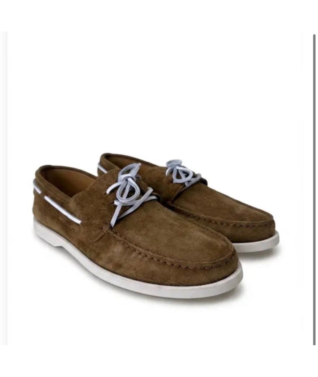 KITON Коричневые замшевые мокасины, фото 2