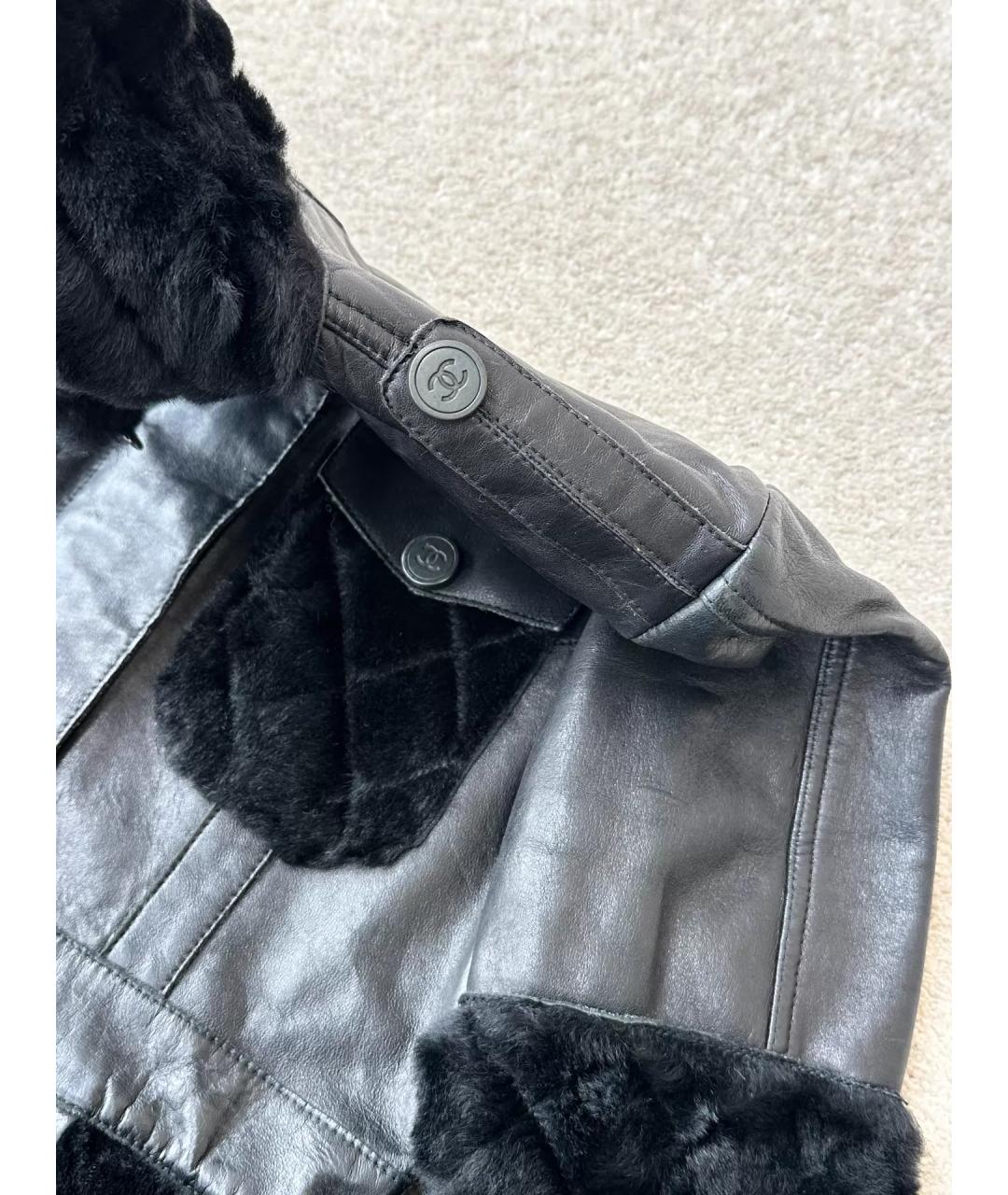 CHANEL Черная кожаная куртка, фото 3