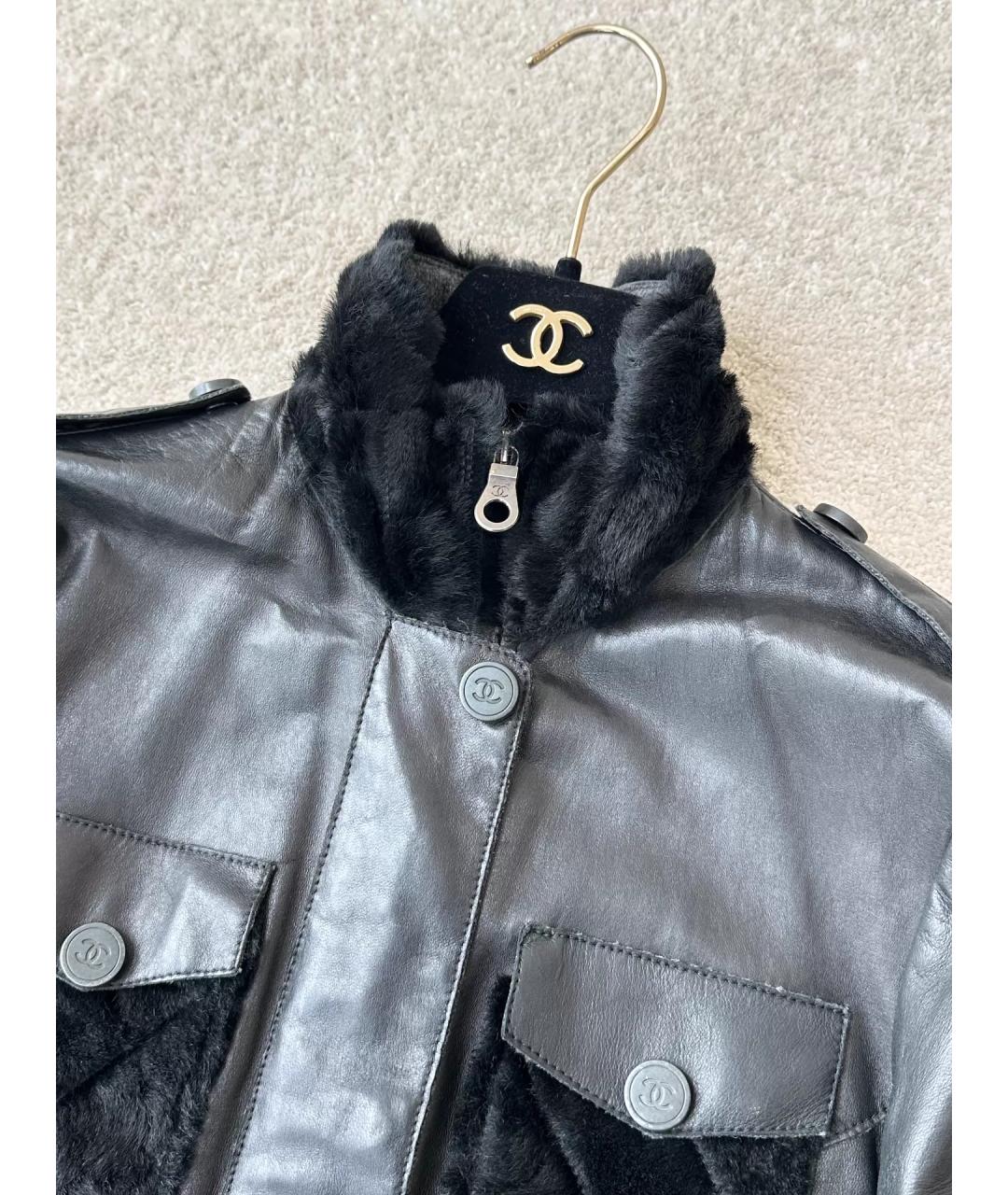 CHANEL Черная кожаная куртка, фото 2