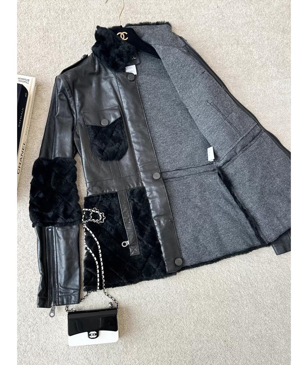CHANEL Черная кожаная куртка, фото 5