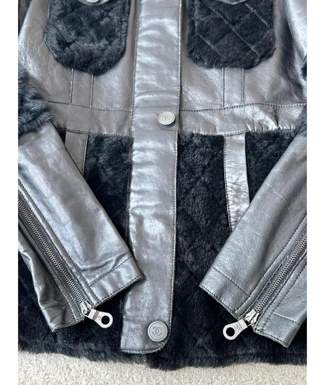 CHANEL Черная кожаная куртка, фото 4