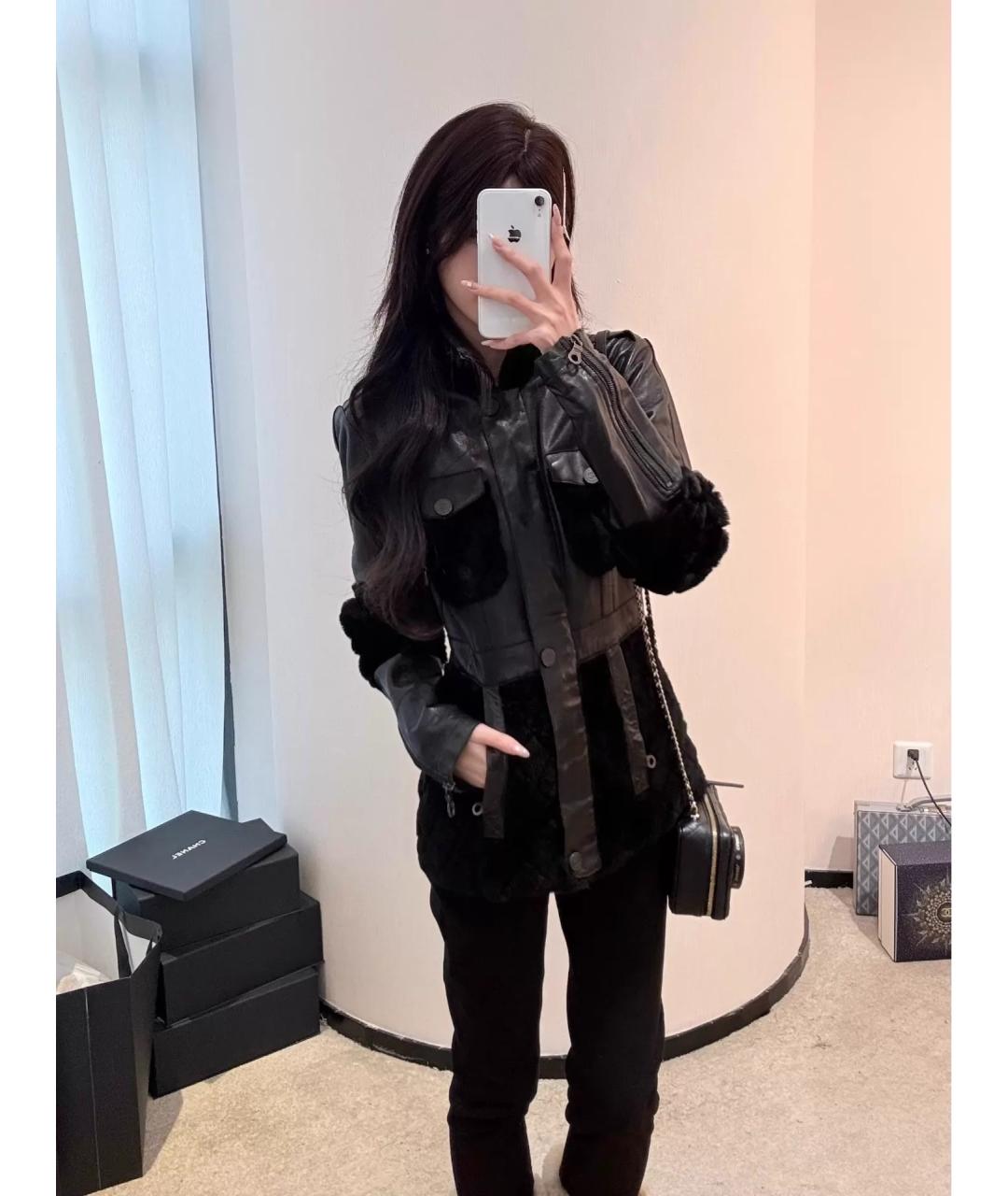 CHANEL Черная кожаная куртка, фото 7