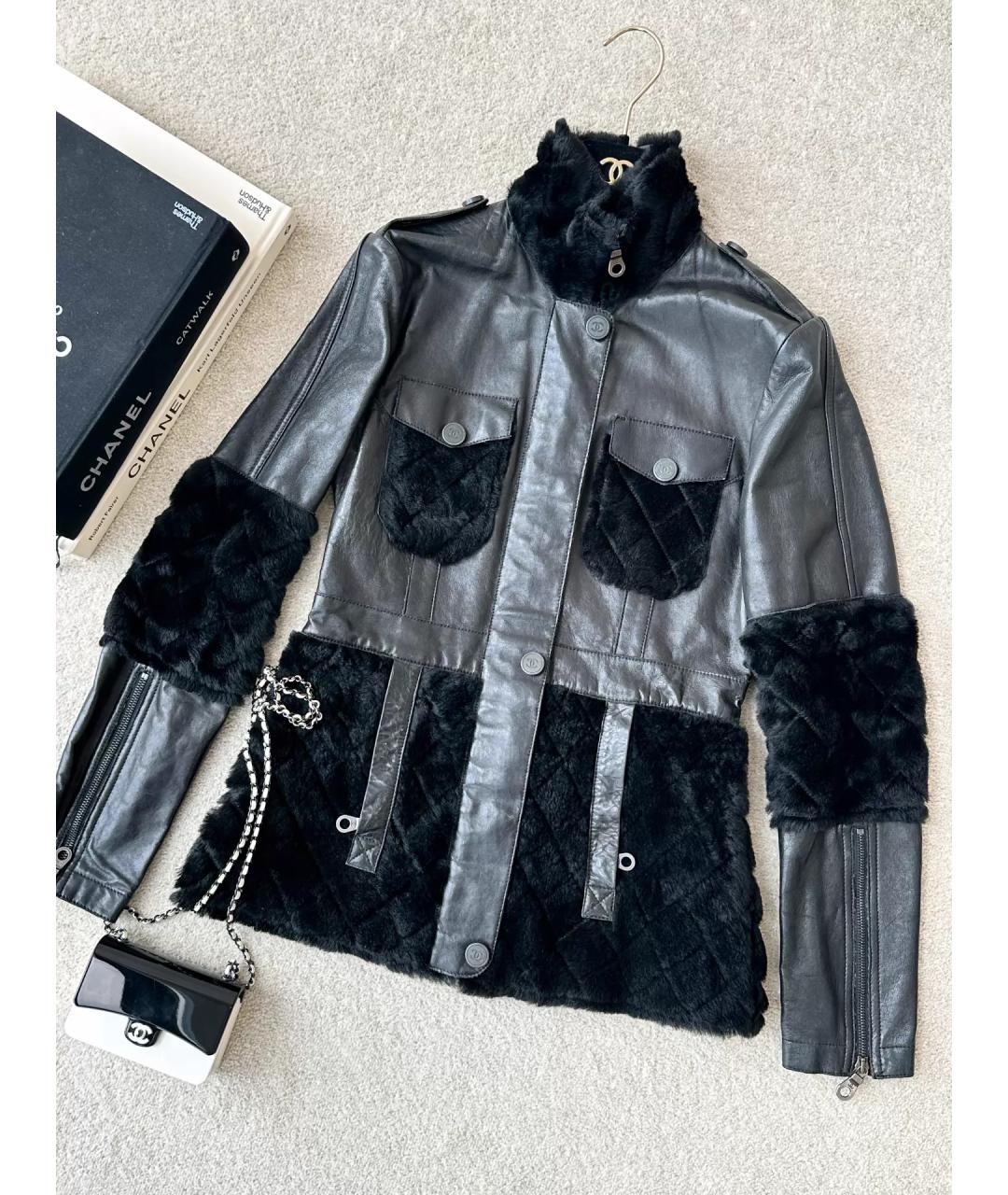 CHANEL Черная кожаная куртка, фото 9