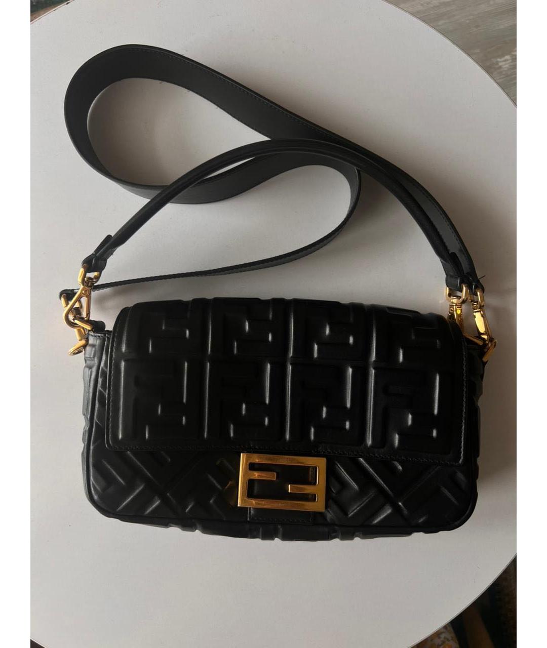 FENDI Черная кожаная сумка через плечо, фото 2