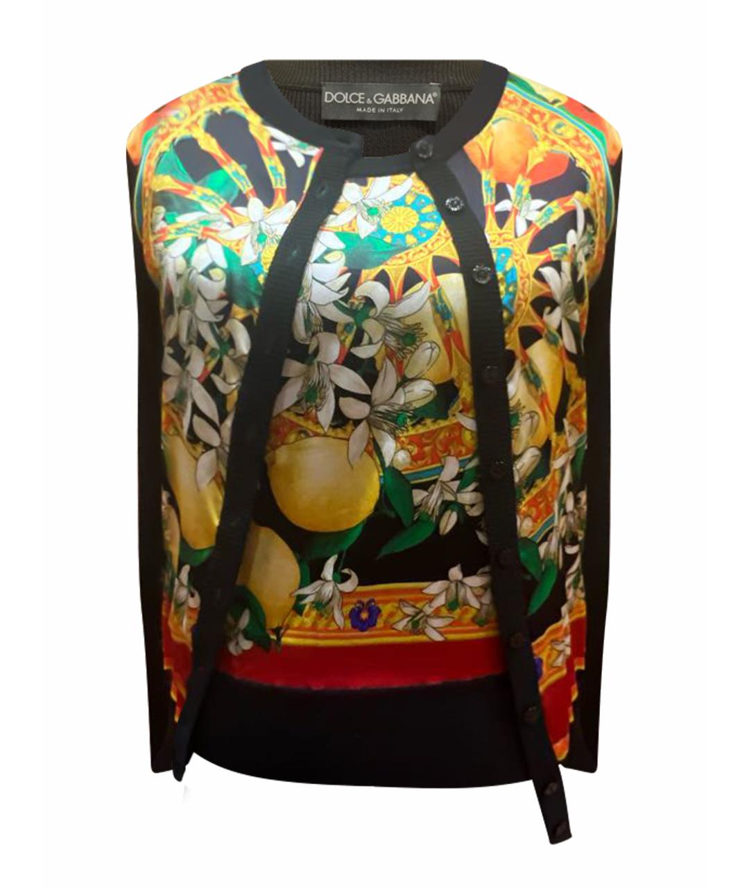 DOLCE&GABBANA Мульти шелковый джемпер / свитер, фото 1