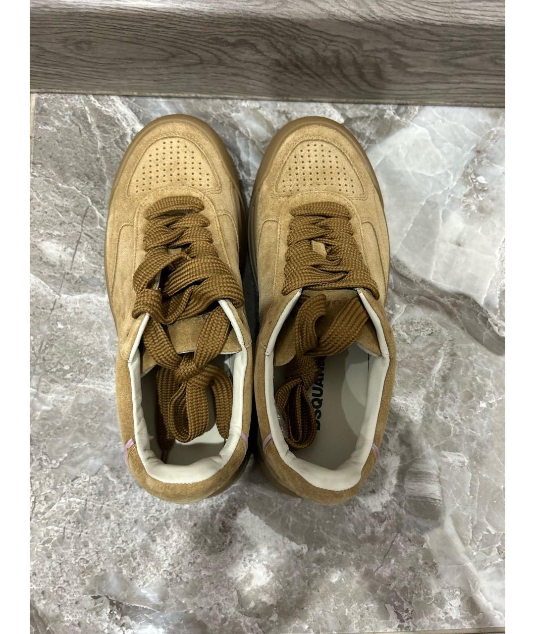 DSQUARED2 Коричневые замшевые кеды, фото 3