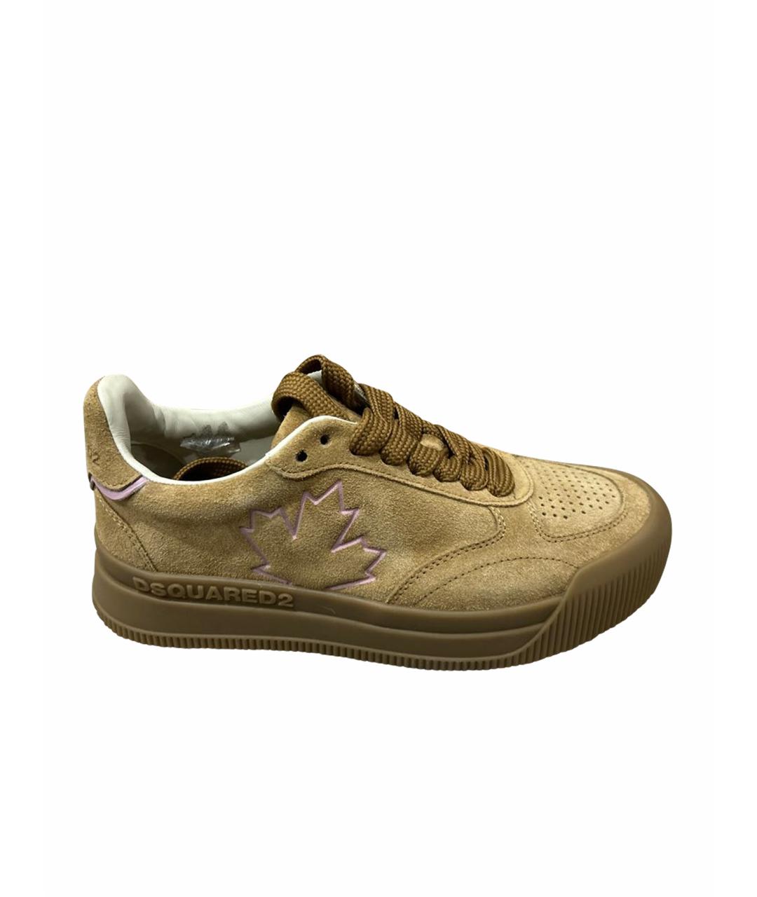 DSQUARED2 Коричневые замшевые кеды, фото 1