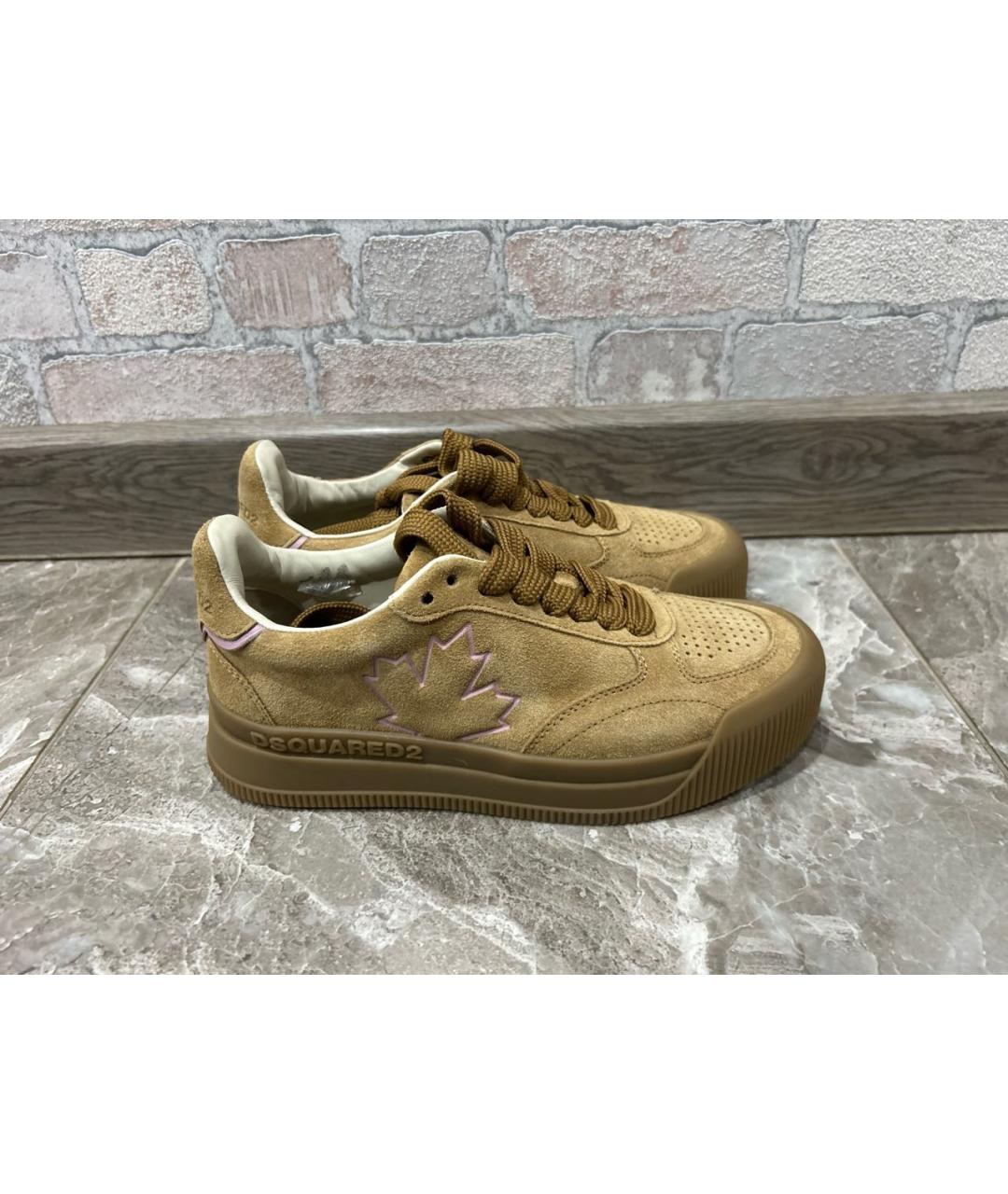 DSQUARED2 Коричневые замшевые кеды, фото 7