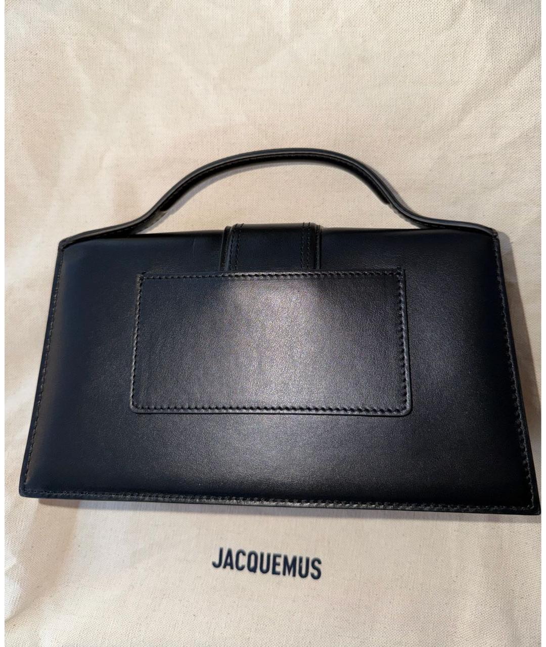 JACQUEMUS Черная кожаная сумка с короткими ручками, фото 7