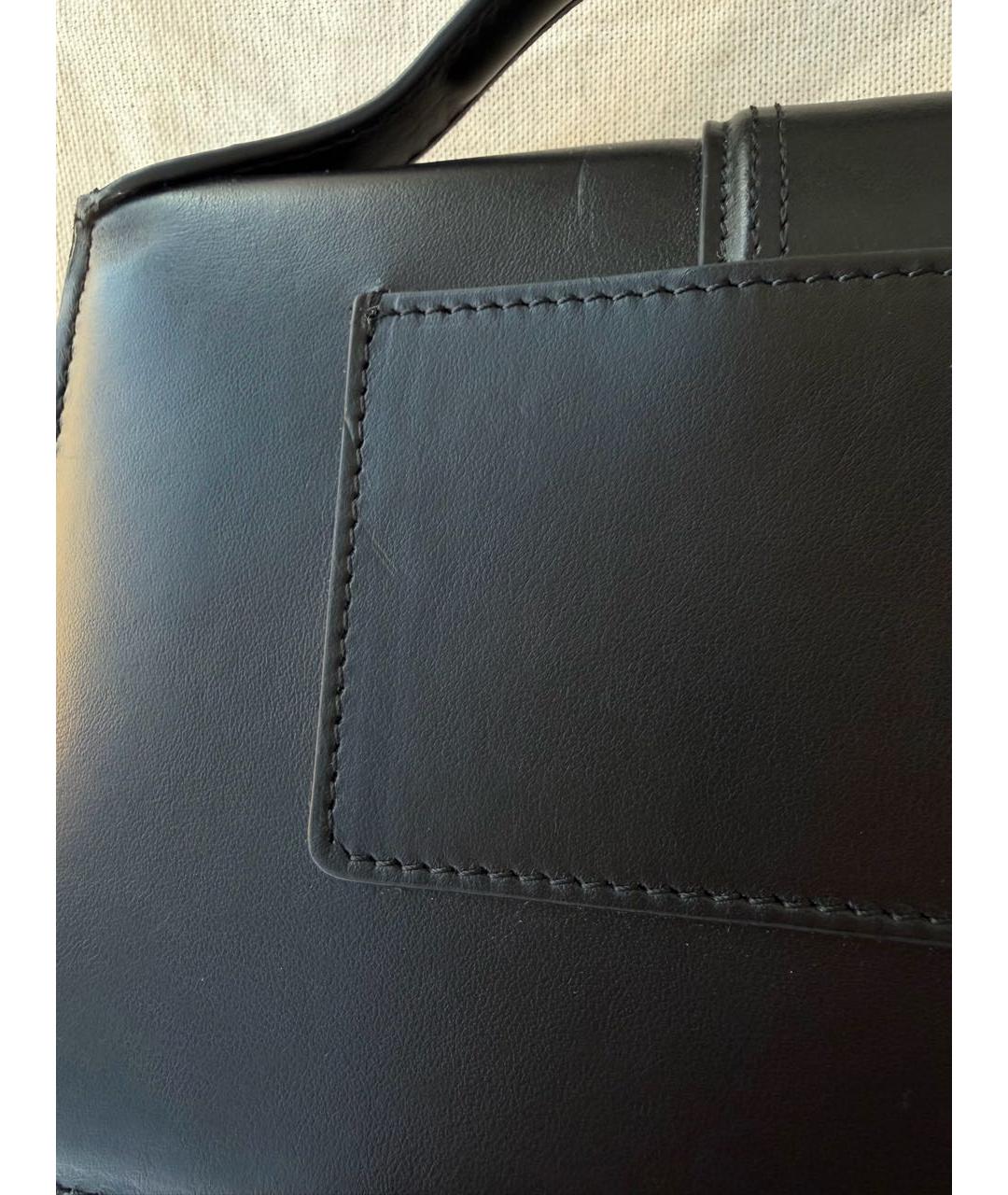 JACQUEMUS Черная кожаная сумка с короткими ручками, фото 6