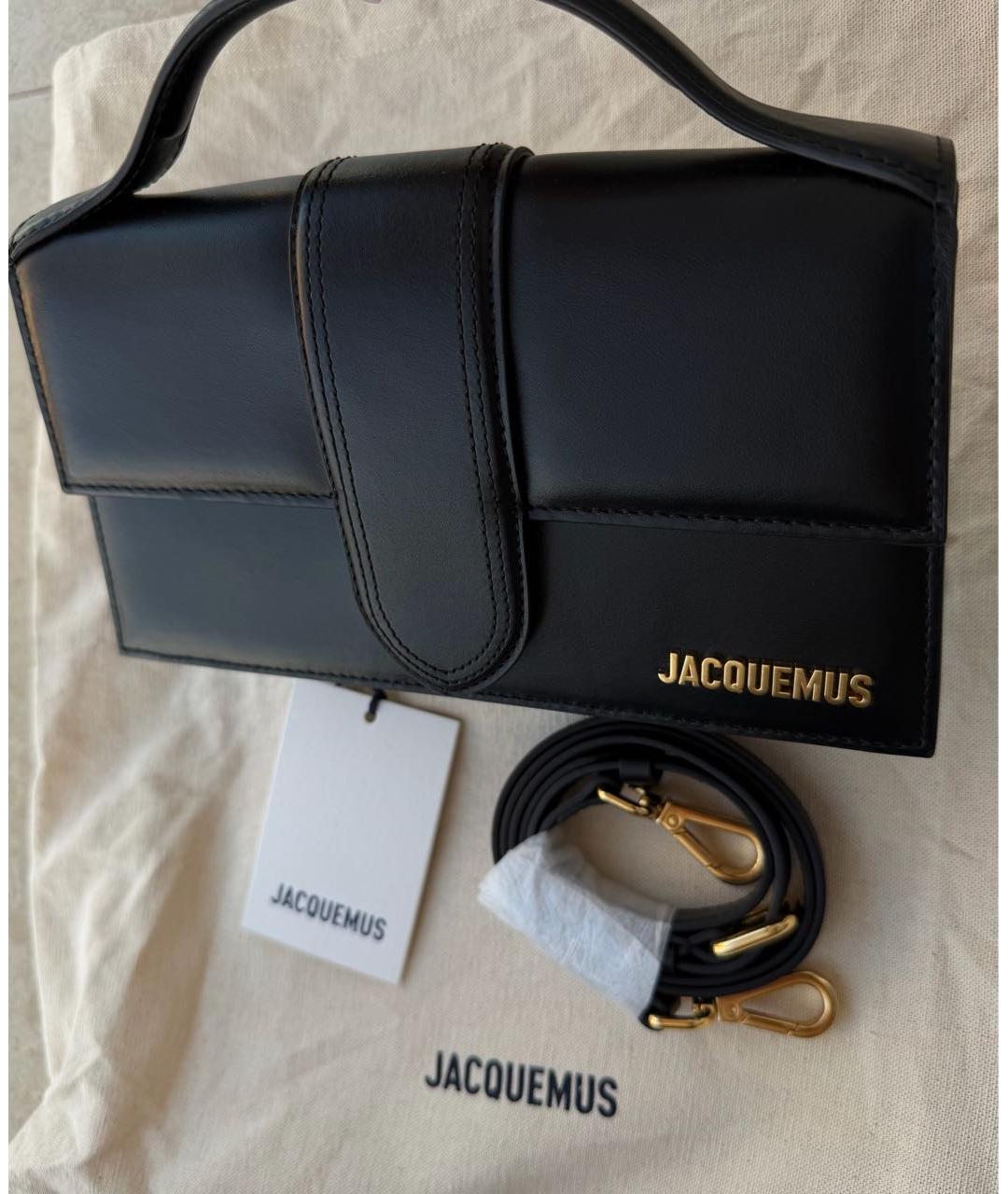 JACQUEMUS Черная кожаная сумка с короткими ручками, фото 8