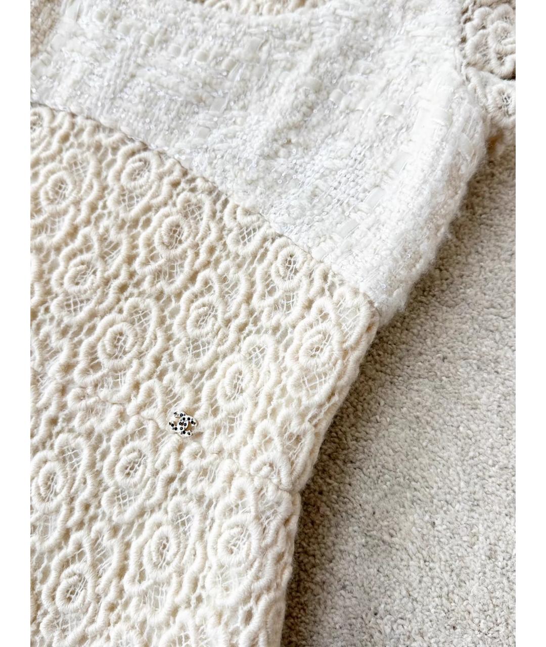 CHANEL Белое кашемировое коктейльное платье, фото 3