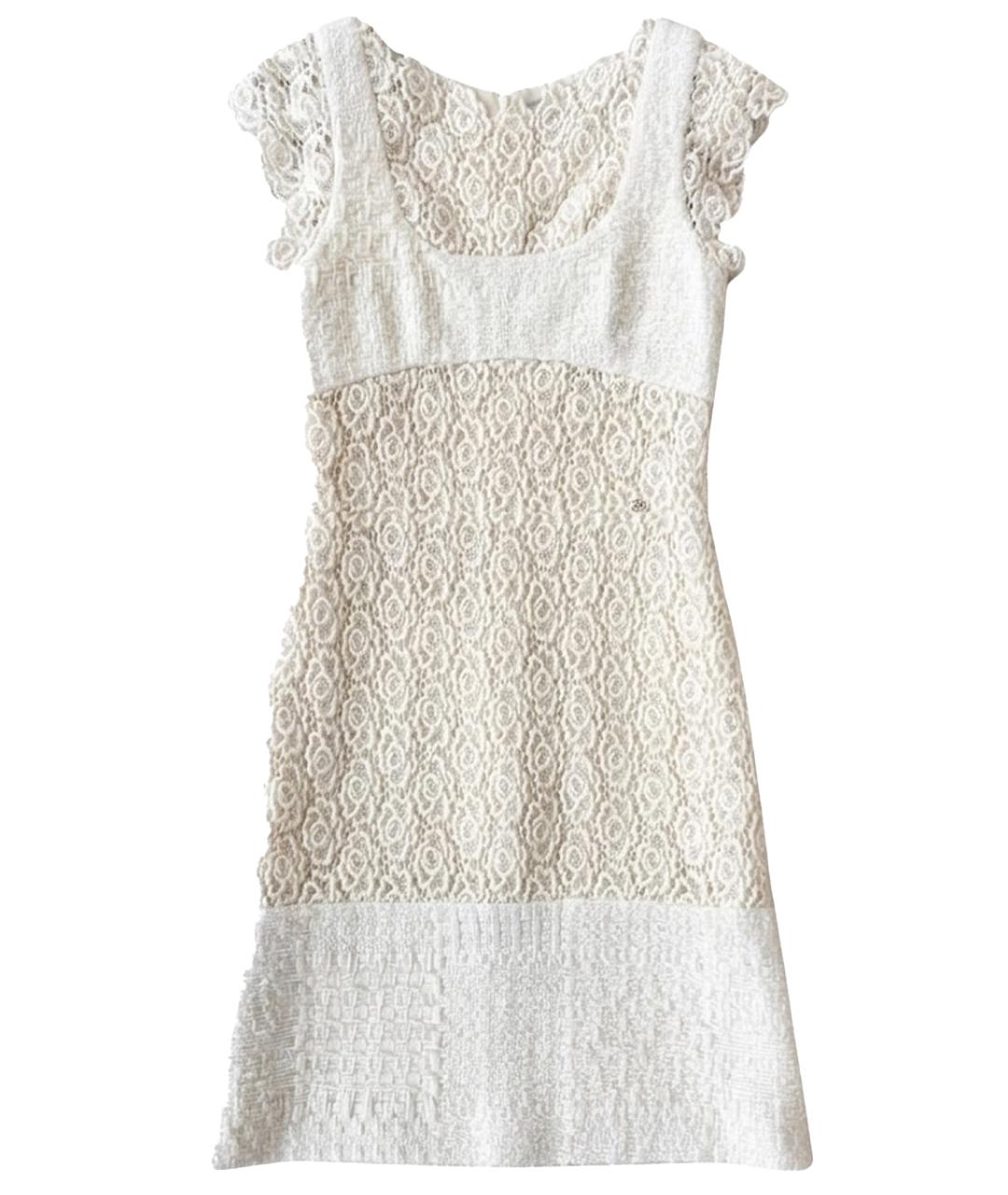 CHANEL Белое кашемировое коктейльное платье, фото 1