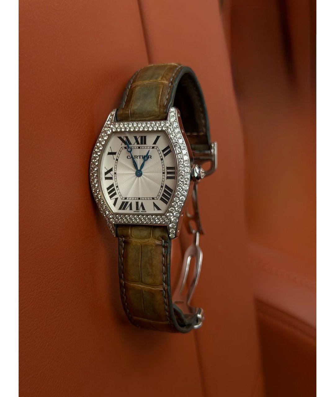 CARTIER Коричневые кожаные часы, фото 9