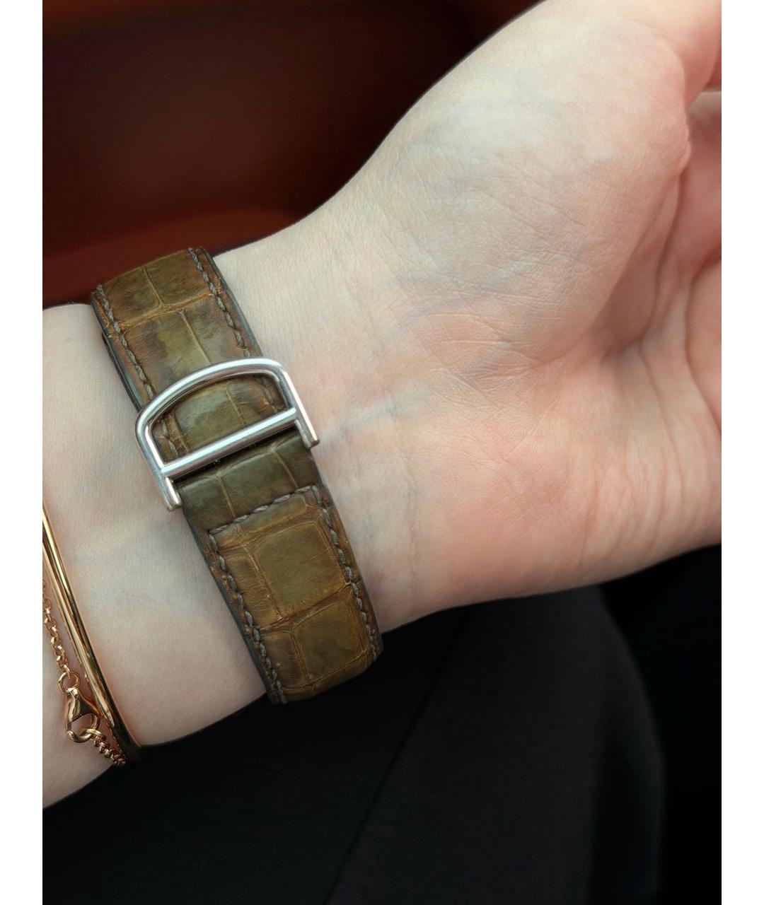 CARTIER Коричневые кожаные часы, фото 3