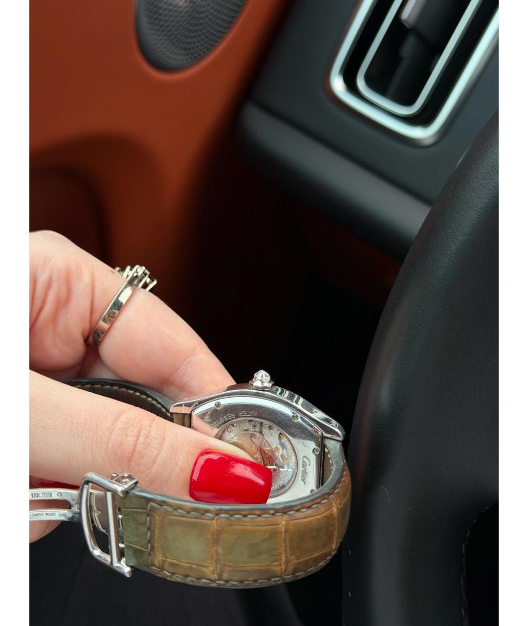 CARTIER Коричневые кожаные часы, фото 6