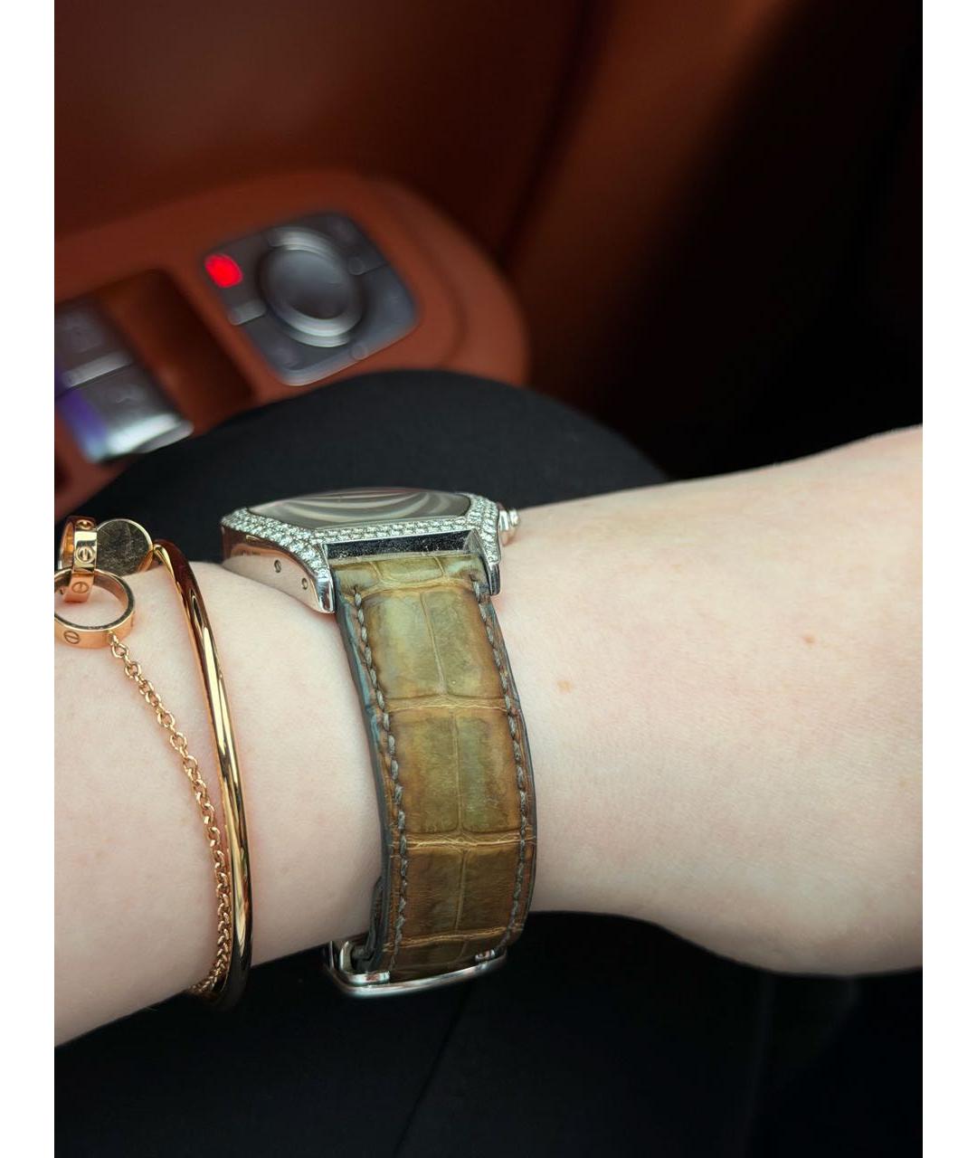 CARTIER Коричневые кожаные часы, фото 5