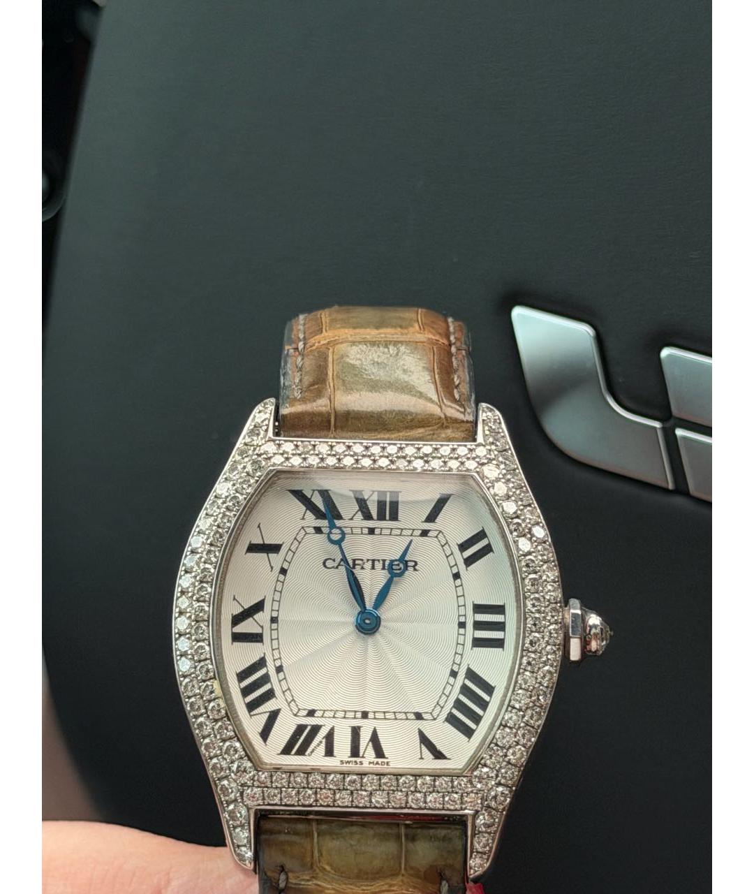 CARTIER Коричневые кожаные часы, фото 8