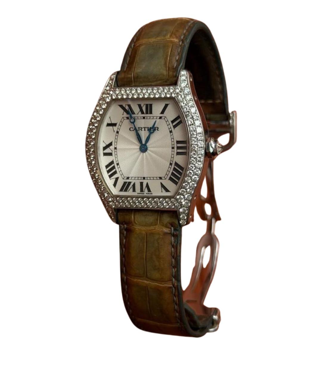 CARTIER Коричневые кожаные часы, фото 1