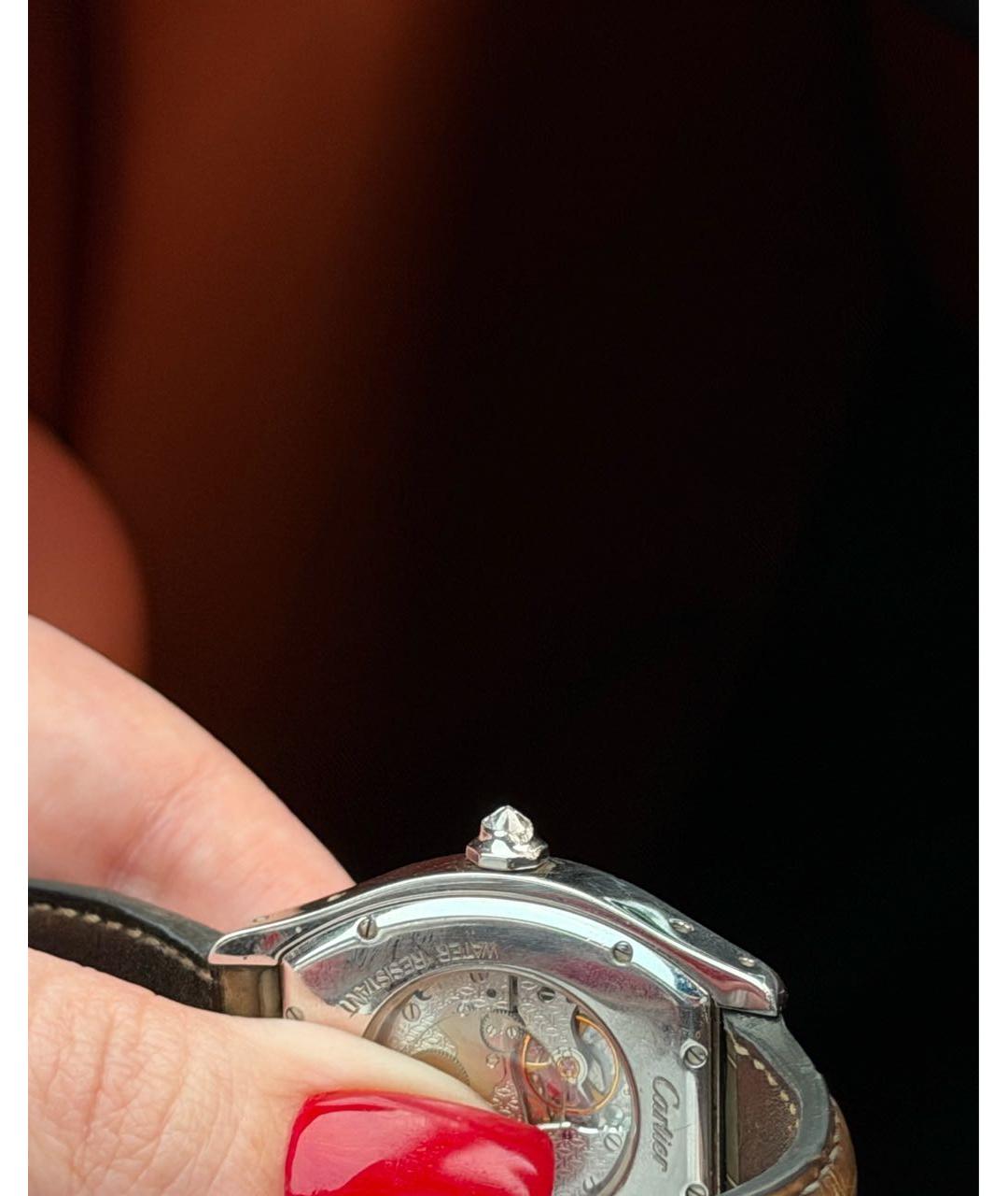 CARTIER Коричневые кожаные часы, фото 7