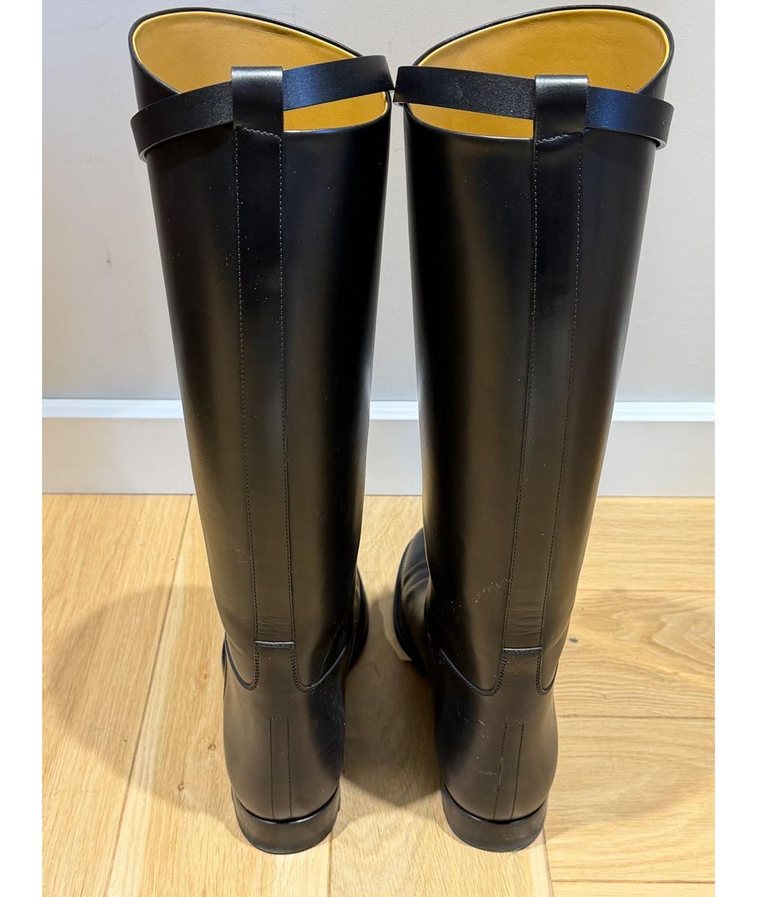 HERMES Черные кожаные сапоги, фото 3